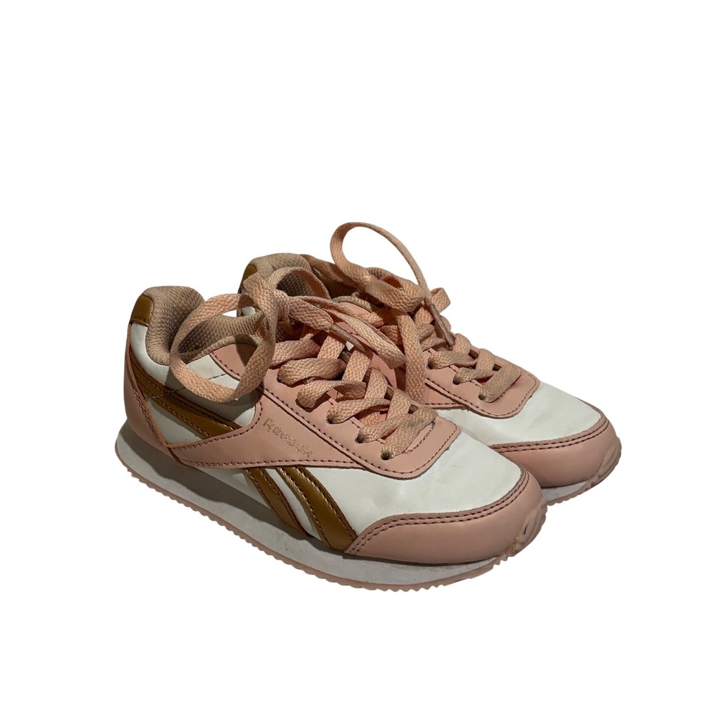 Reebok Royal Classic Jogger 3.0 Kids Sneakers‎ Pink White Gold Sz 11 Retro 90's